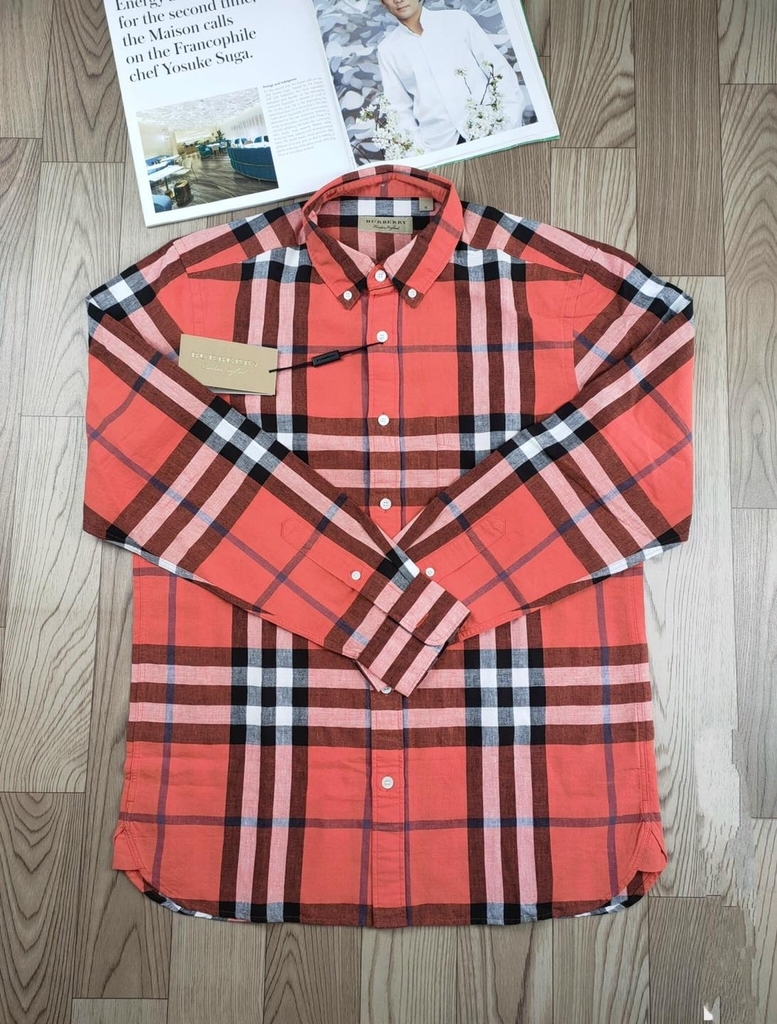 Áo sơ mi BBR nam ghi sáng check cân nhỏ ngắn tay Burberry Check Stretch Cotton #43 Áo sơ mi BBR nam ghi sáng check cân nhỏ ngắn tay Burberry Check Stretch Cotton